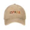 Spanische Fiesta Spanien Stier Spanische Blume Spanien Flagge Baseballkappe Lässig Used Baumwolle Sonnenschutzmütze Unisex Stil Hüte Kappe