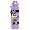 1PC Silly Goose Letter Duck Graphic 750ml Color Plastic Sports Water Bottle Leakproof Flip Straw Lid For Sports Office Home Use