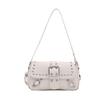 Rivet Leopard Print Personalized New Texture Trendy Design Locomotive One Shoulder Crossbody Armpit Women's Bag