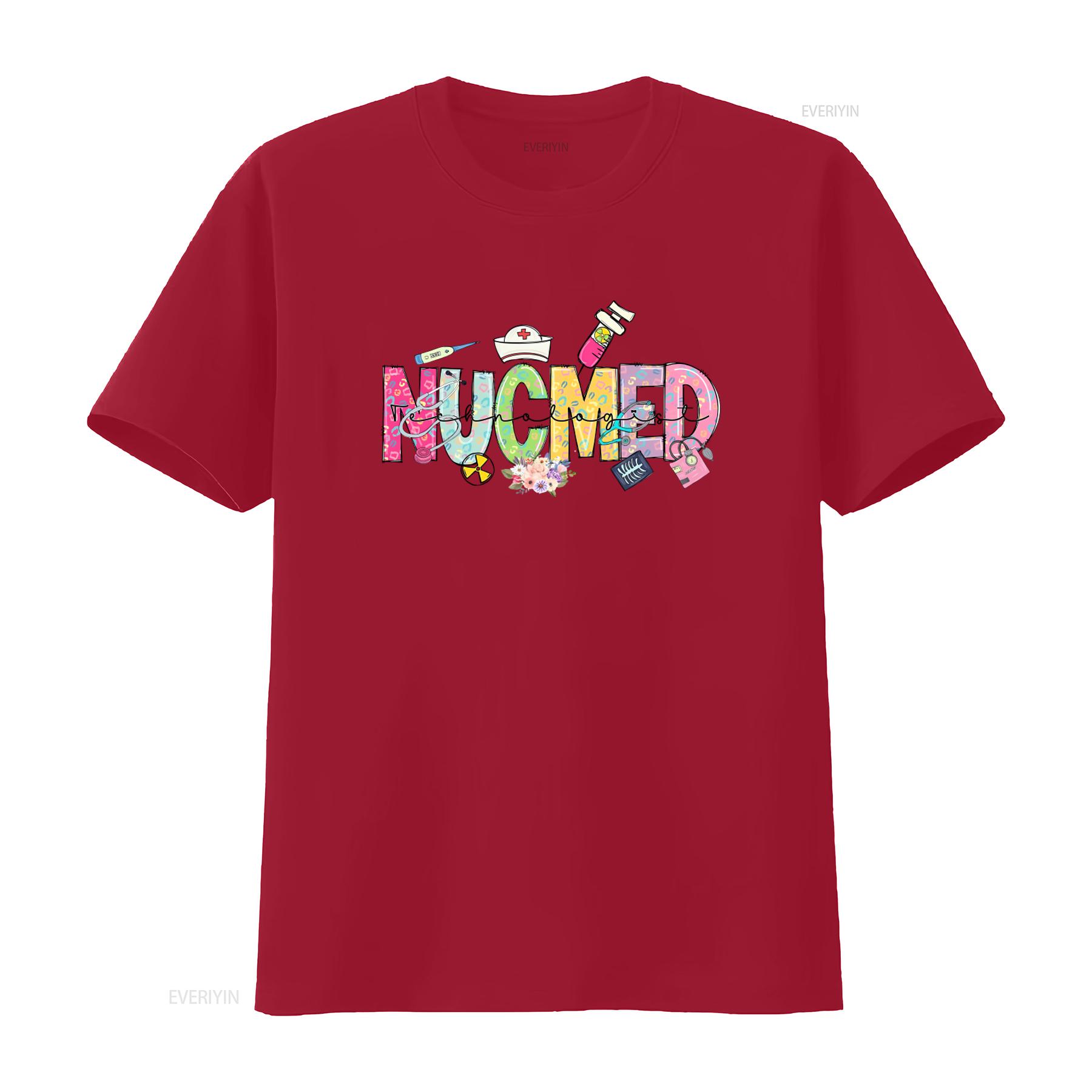 Nucmed Technologist T Shirt Nuclear Medicine Radiology Tech Cute Medical Theme Print vintage Washed homme Unisex fashion S