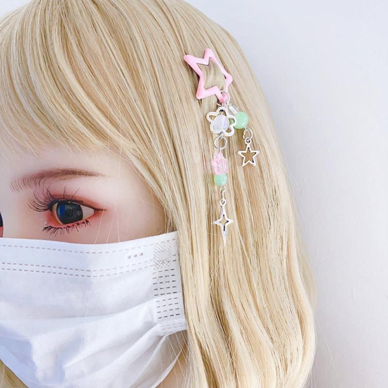 Fashion Hair Clips Y2K Style Star Butterfly Moon Tassels Hairpin Sweet Cool Hair Barrettes Hair Accessories Jewelry