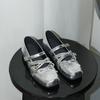 Mary Jane Silver Bow Small Single Shoes Women's 2025 New Foreign Style with Skirt French Light Mouth Flat Ballet Shoes