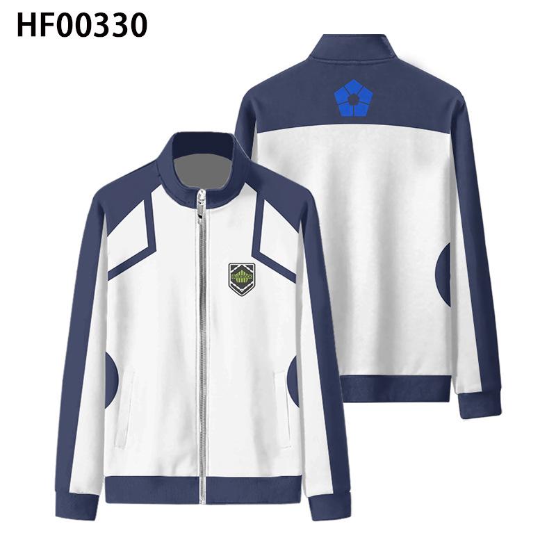 Men's Blue Lock 3D Print Zipper Jacket - European & American Cosplay Long Sleeve Outerwear