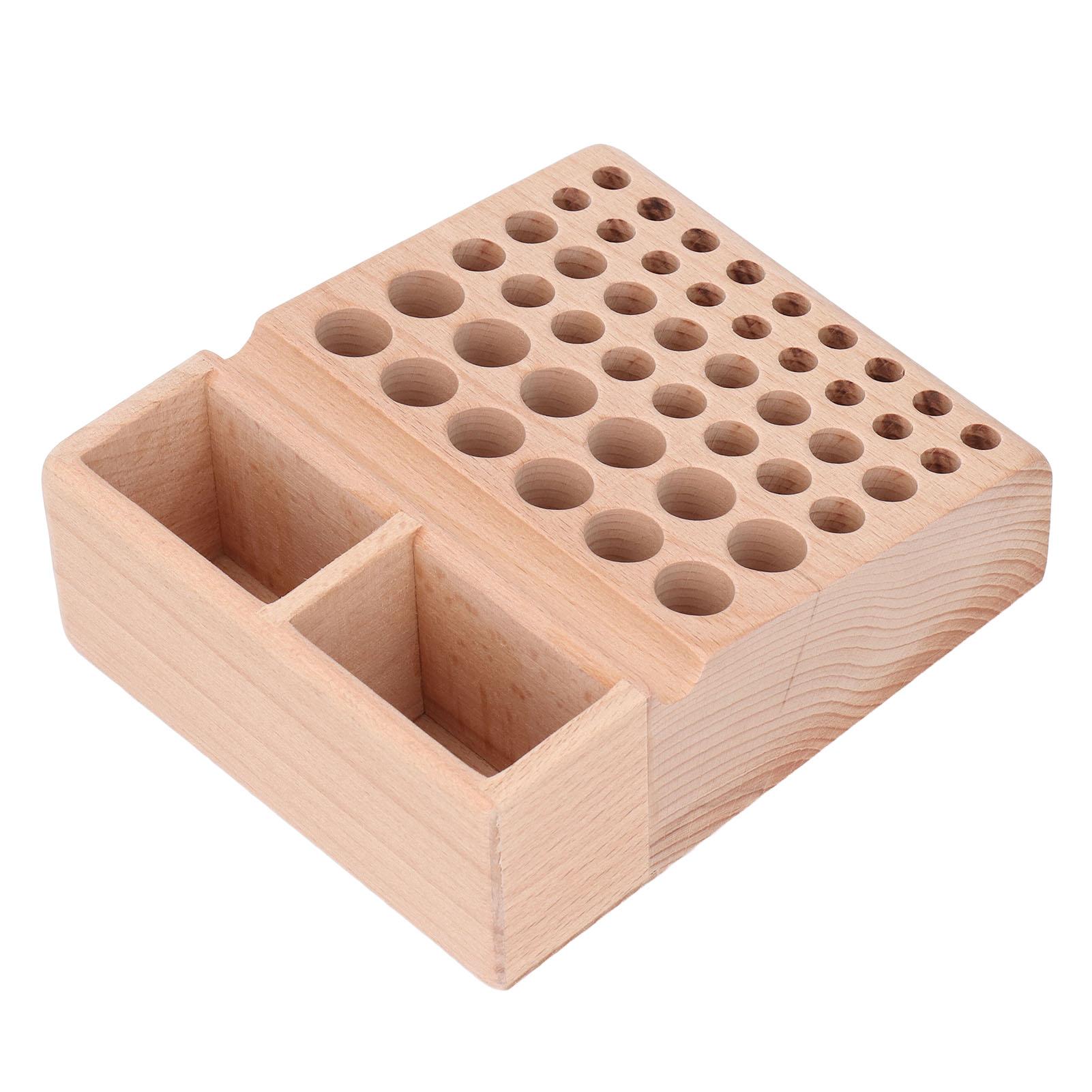 

Кожаный держатель для инструментов из бука, деревянная подставка, органайзер для рукоделия, 46 отверстий с канавками для дырокола