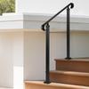 Handrails for Outdoor Steps, 2-3 Step Adjustable Height, Carbon Steel Transitional Handrail with Installation Kit, Exterior Hand Railing for Steps,