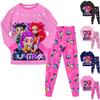Children's Fashion Suit Skirt Round Neck Long Sleeve Top Pants