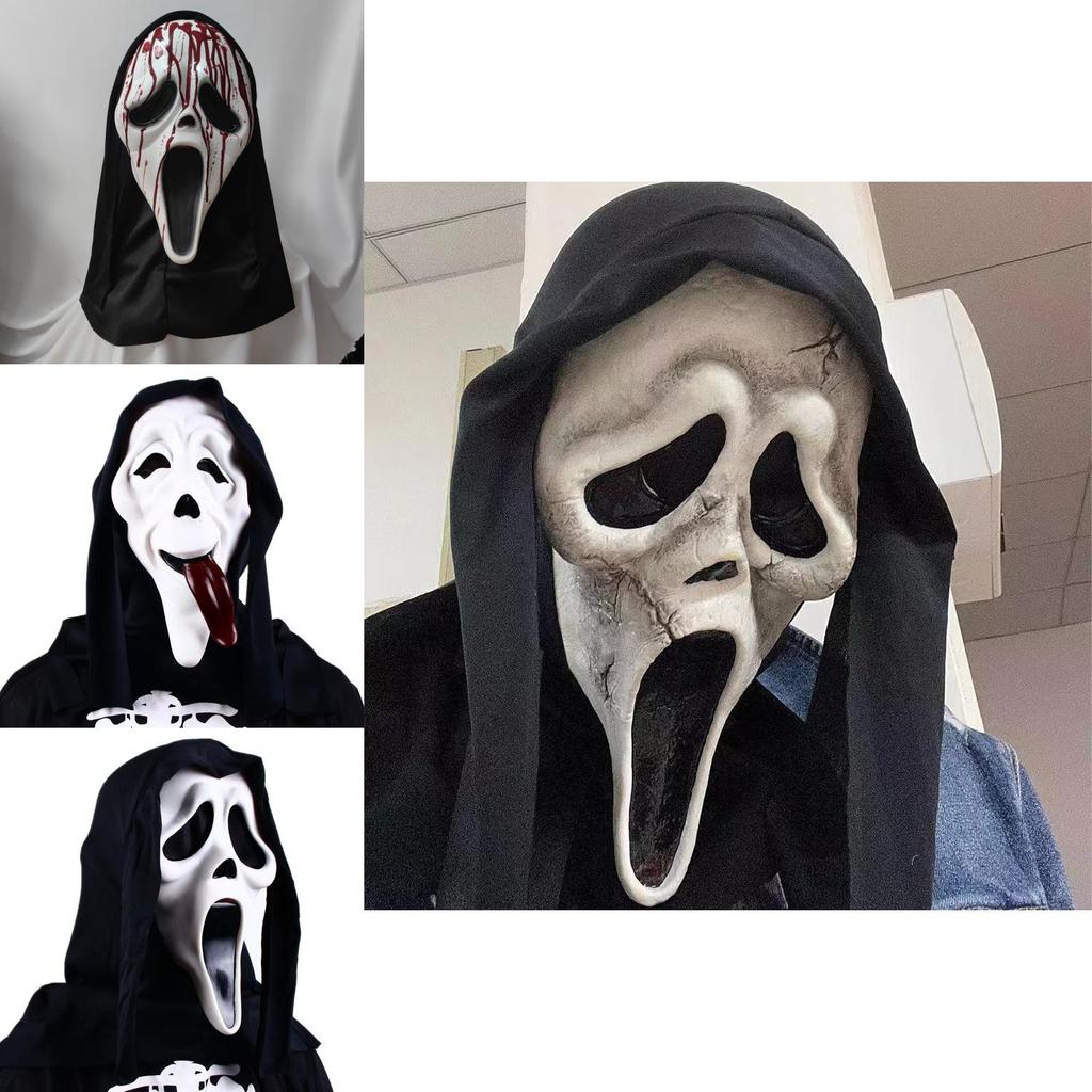 Scream Geist Latexmaske Horror Kostümzubehör für Halloween-Partys