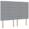 LED Boxspring Bed with Mattress Light Grey 140 x 200 cm Fabric