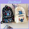 Mochila Disney Stitch de Grande Capacidade Leve Nylon Respirável Bolsa Escolar Para Adolescentes Viagem