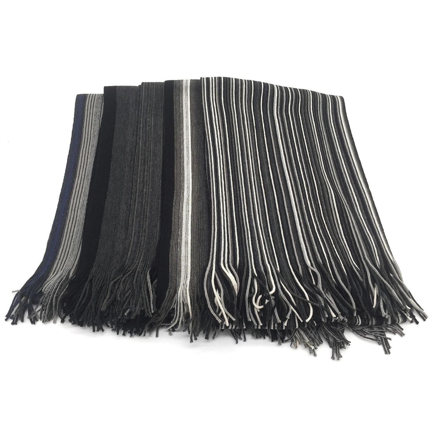 

Теплый модный деловой тканый шарф на осень и зиму, шарф из смесовой шерсти в цветную полоску More than 175cm