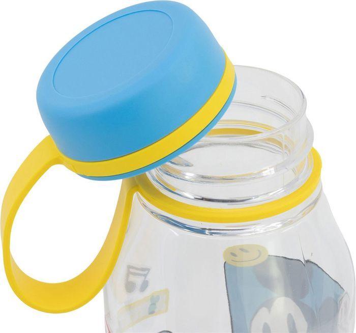 Tataway Gourde transparente Disney Ecozen pour enfant en tritan Mickey Mouse 460 ml avec bouchon et anse en silicone