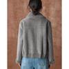 Women's 100% Lamb Wool Barn Style Retro Color-block Fur Coat