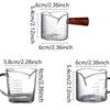 1Pcs 70/75ml Espresso Shot Glass Double Spout Glass Measuring Cup Heat-Resistant Handle Clear Scale Wine Milk Coffee Measure Jug