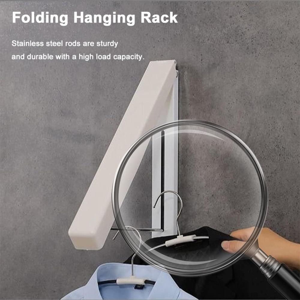 Folding Clothes Hanger Wall Mounted Clothes Hanger Metal Folding Wall Hanger Clothes Storage Hanging Rack for Indoor Outdoor Use