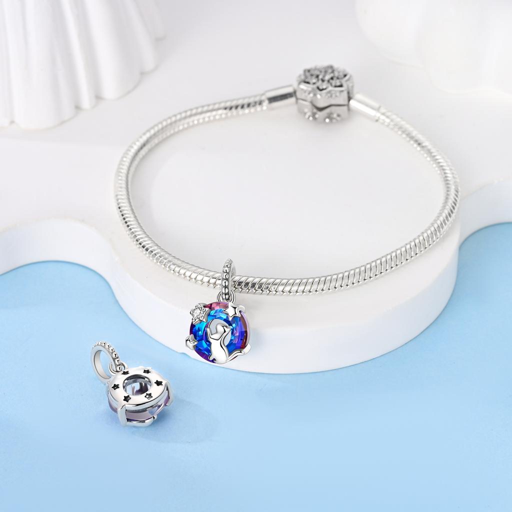 Original Charms Copper Dreamy Blue Stars Cat Pendant Fit Charms Plata Bracelets For Women Jewelry Making Diy Fine Gifts