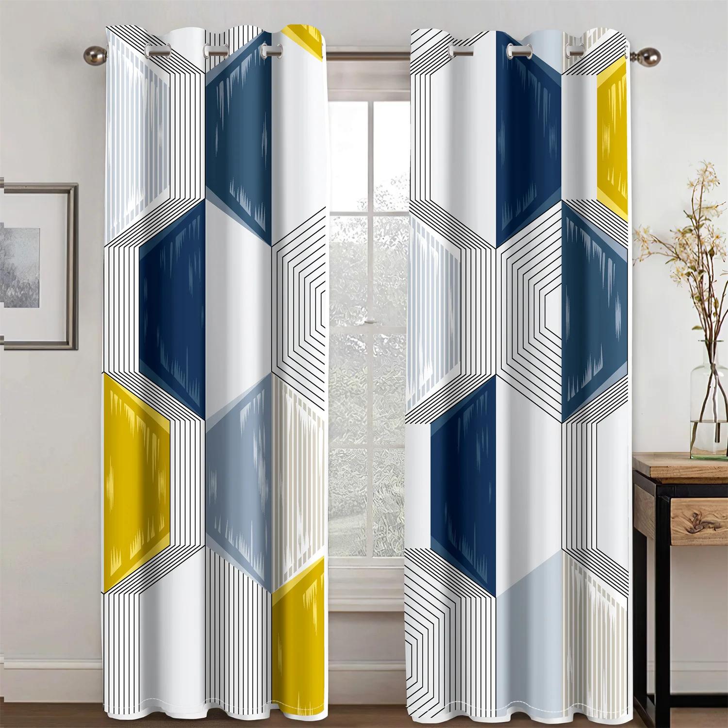 

Striped Abstract Art Modern Black And Gold Light Filtering Curtain For Living Space Bedroom Space Home Window Drape Decor 75W60H(CM) 2PCS