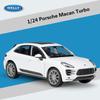 1/24 Scale WELLY Porsche Macan Turbo Alloy Car Model Diecasts Metal Toy Vehicles Car Model High Simulation Collection Childrens Gifts