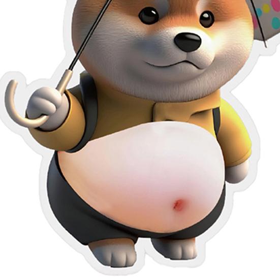 Yousheng Elastic Belly Dog Sticker Anxiety Stress Relief Cartoon Dog Decal with Fat Belly Pinch Belly Puppy Toy DIY Self-adhesive Animal Sticker