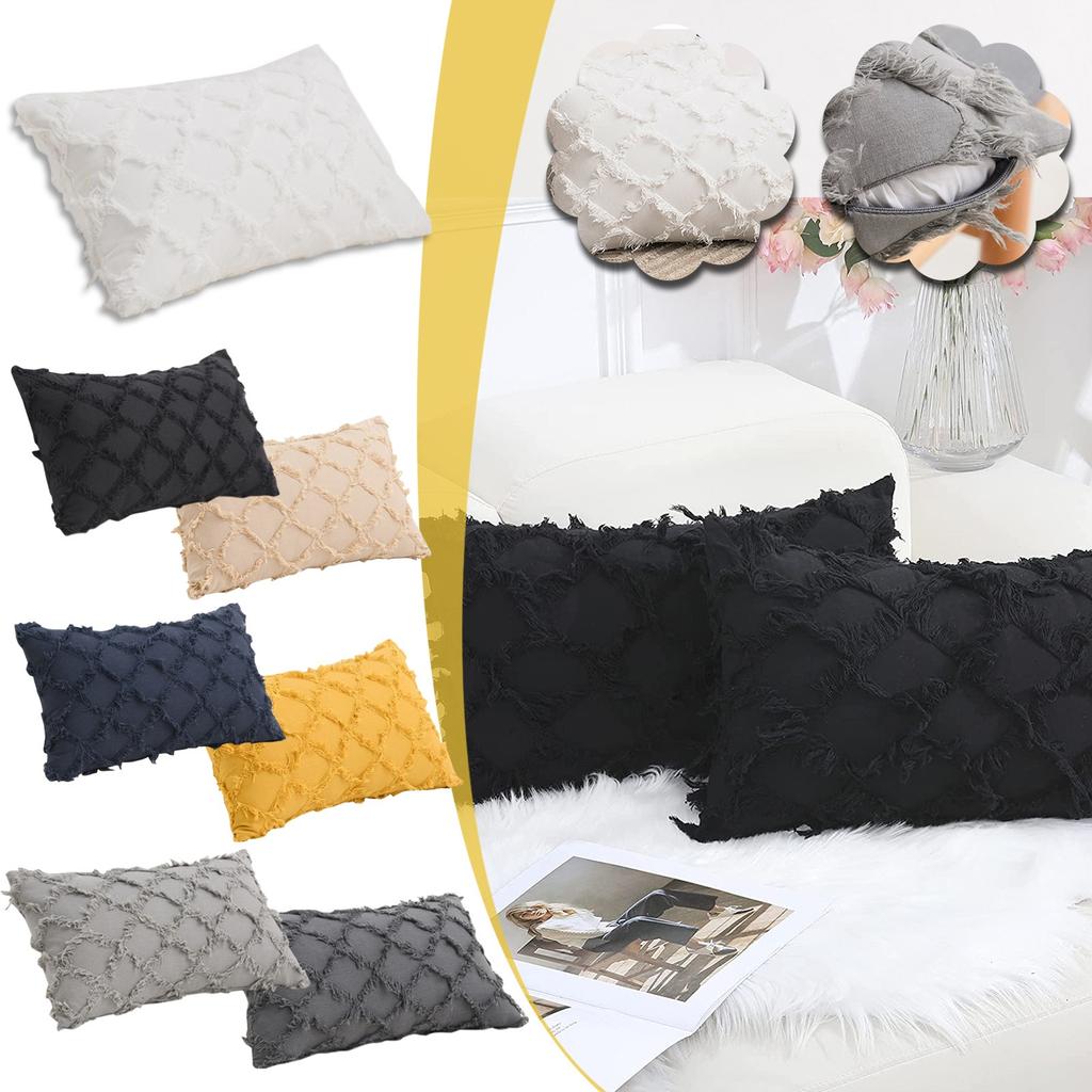 Living Room Bedroom Cotton And Linen Cut Flower Sofa Cushion