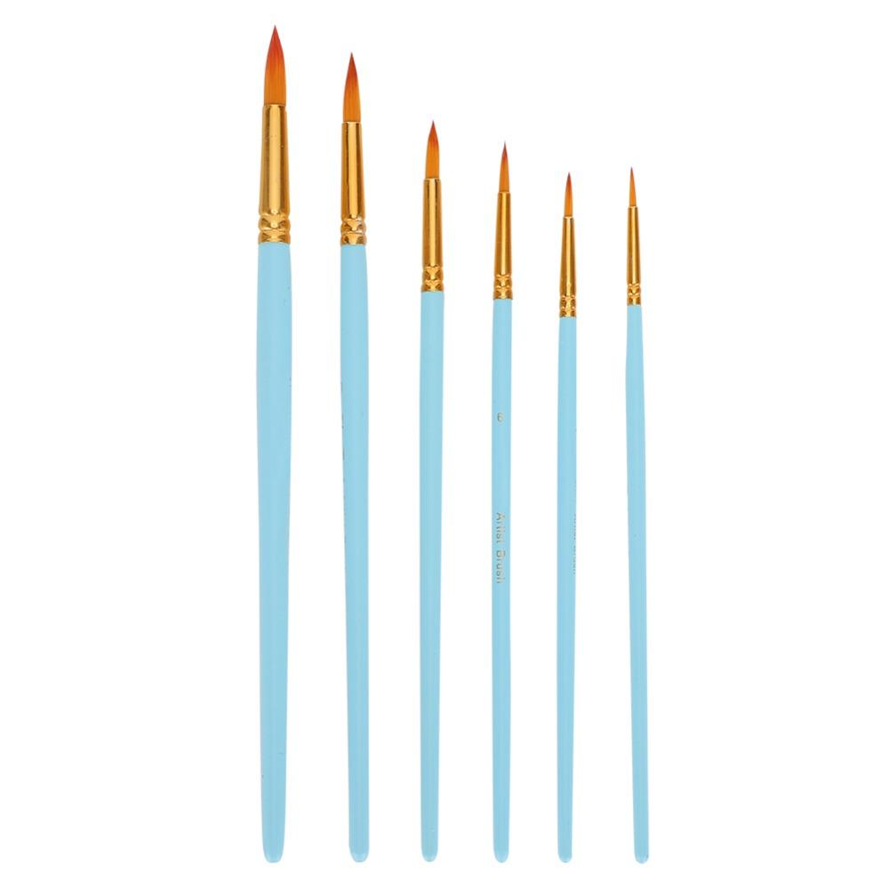 6PCS blue hand grips 6pcs pointed line drawing brushes nylon drawing tools art craft creation