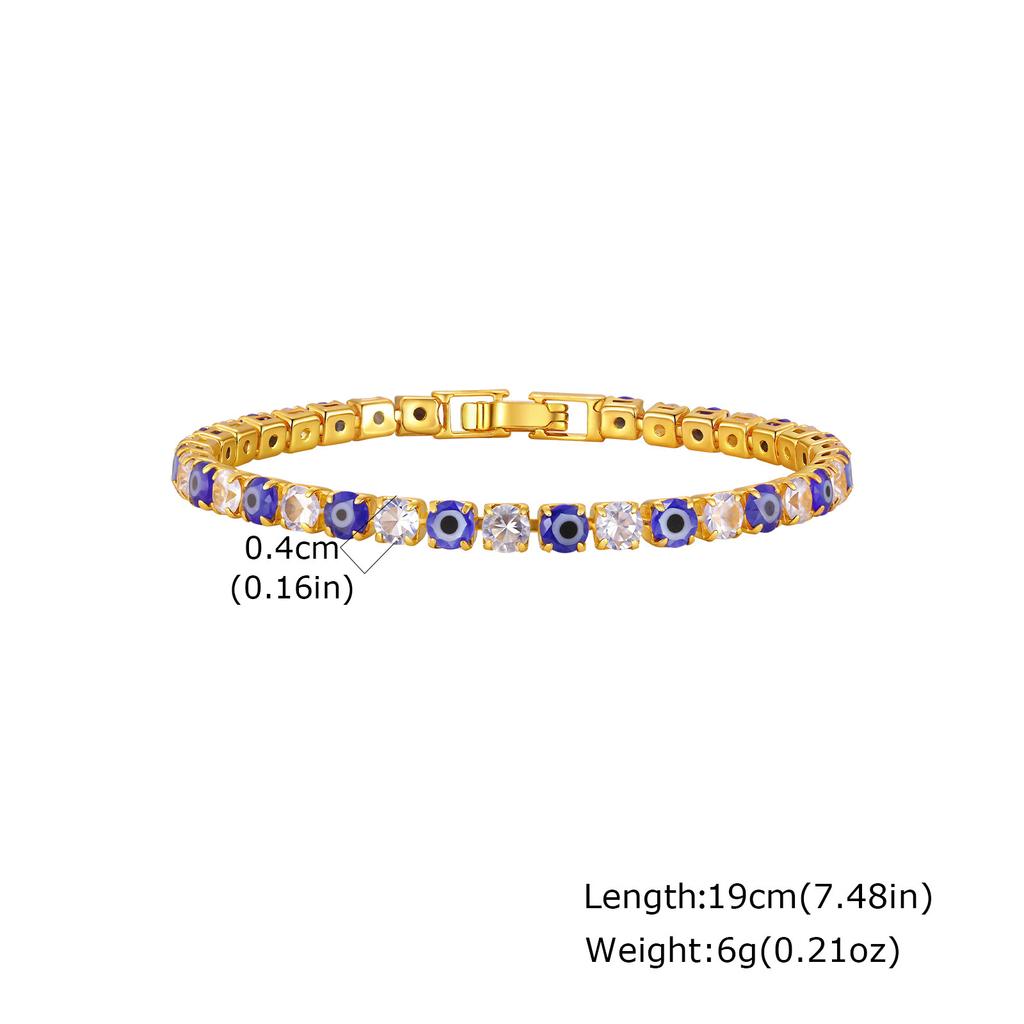 Copper Devil'S Eye [Eye Of Redemption] Micro-Inlaid Zircon Bracelet Women'S Versatile Light Luxury Jewelry Pbr-286