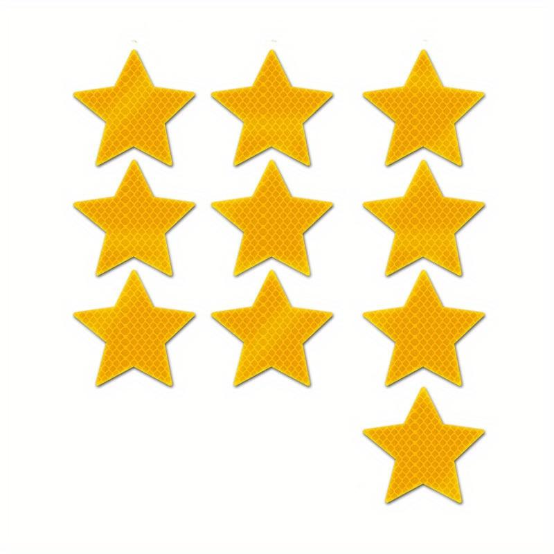 

10pcs Large Five Pointed Star Shaped Car Sticker - Outdoor Sports Cycling Reflective Warning Safety Cover Anti-collision Sticker 10pcs жовтий