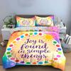 "Inspirational Colorful Decor Set" Soft Comfortable Duvet Cover Bedding Set Included 1*Duvet Cover & 2*Pillowcases Gift