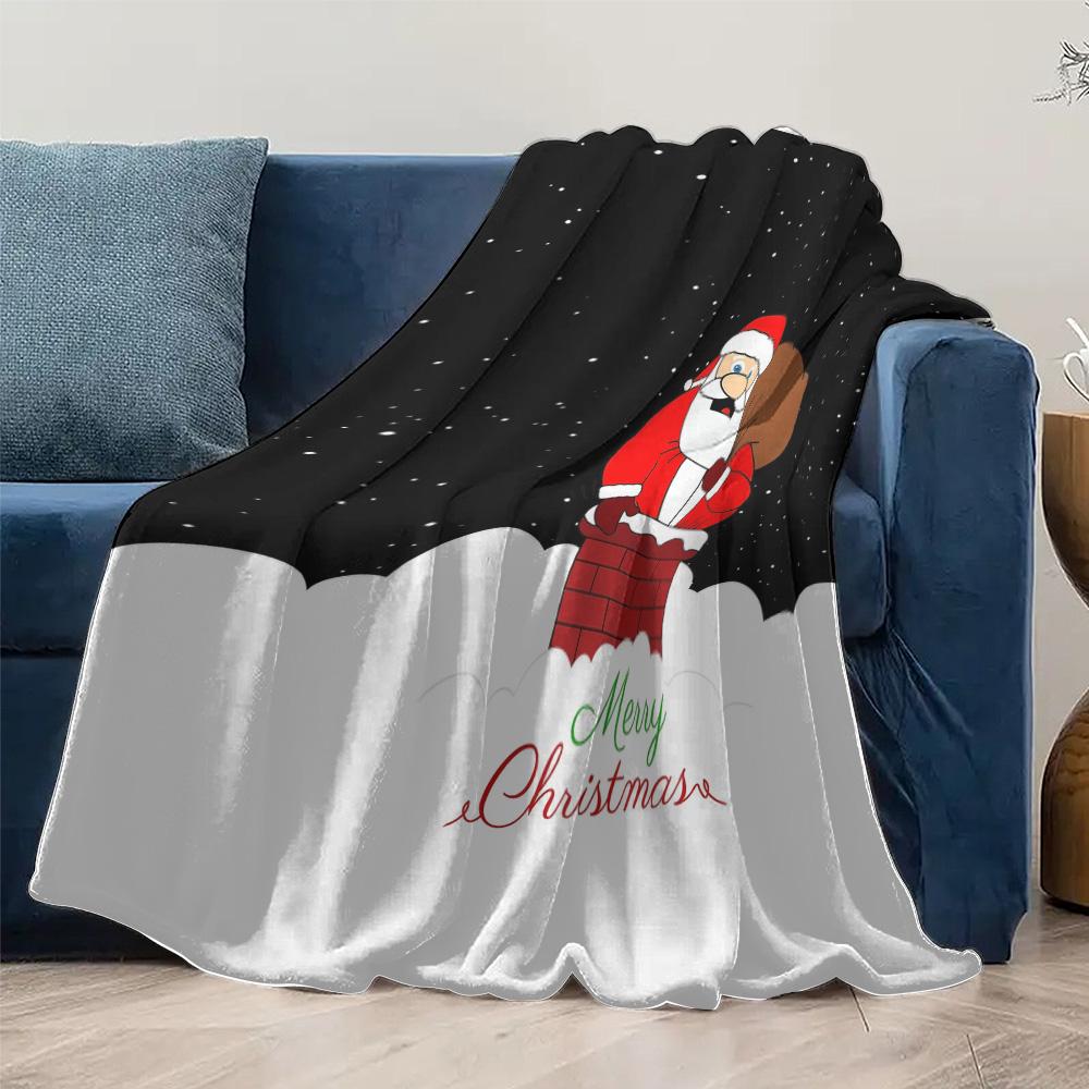 Tuniu Christmas Santa Claus Chimney Blanket for Kids Boys Girls Cozy Warm Gift for Bedroom Sofa