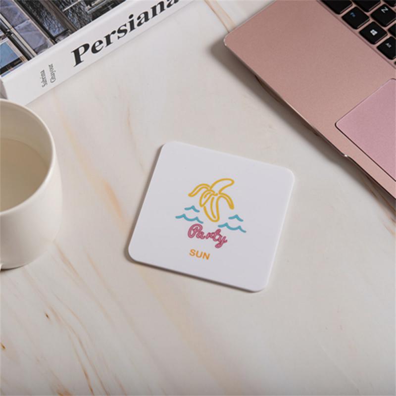 1/2pcs Acrylic Glass Non-slip Mat Gold Foil Waterproof Hotware Heat Insulation Round Tea Coaster Resin Table Mat Tray Posavasos
