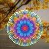 3D Mandala Flower Wind Chime Vibrant Metal Hanging Decor for Indoor Outdoor Window Garden Patio Balcony All Season Gift