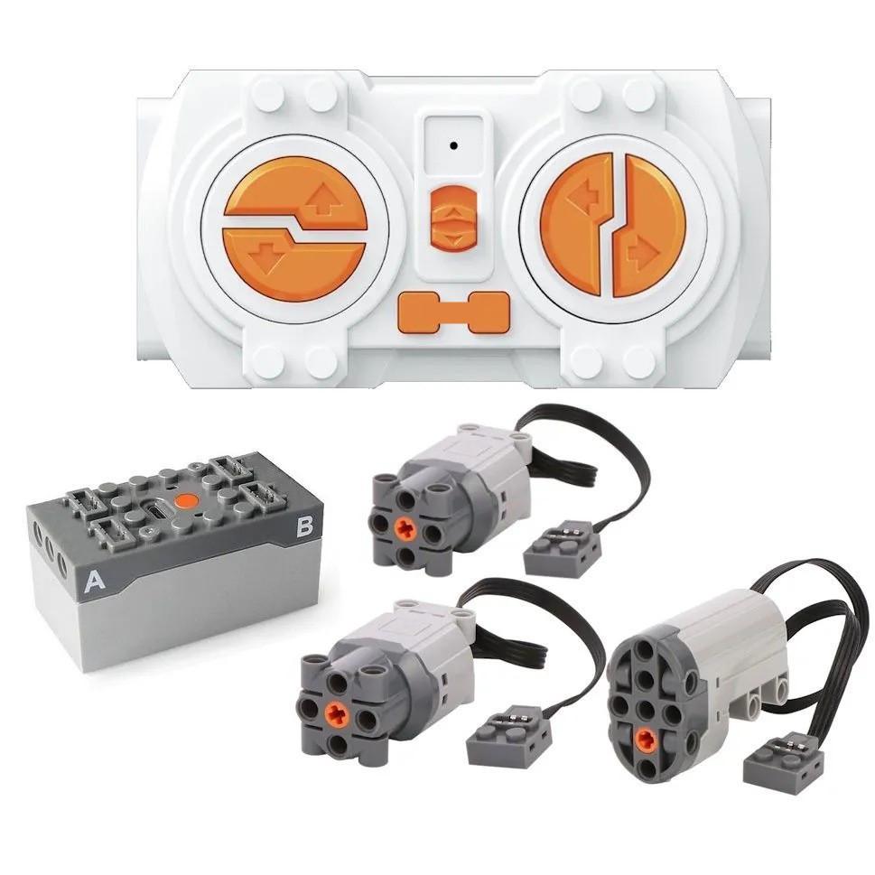 Cross-border Motor Building Blocks: Power Set with Remote Control, Receiver, and Lithium Battery