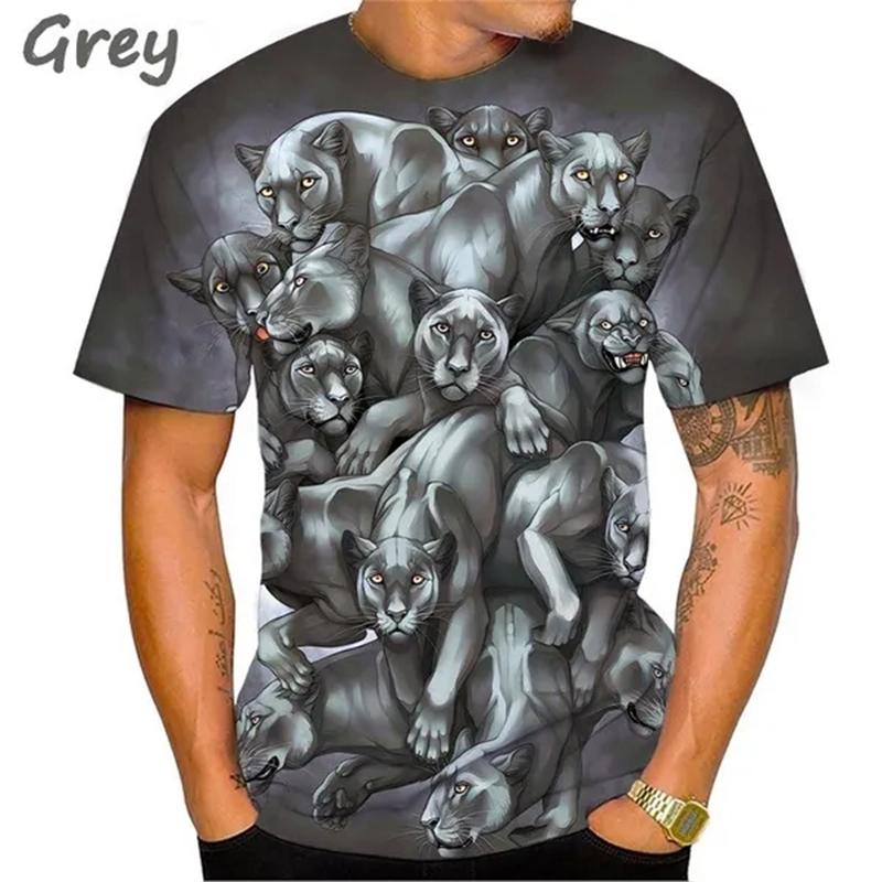 New Hot Sale Panther 3D Print T-Shirts Men Women Fashion Casual Short Sleeve T Shirt Oversized Harajuku Tees Tops Kids Clothing