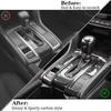 Carbon Fiber Color Car Center Console Gear Shift Box Panel Cover Gear Shift Knob Cover Auto Trim Accessories for Honda 10th Gen Civic Hatchback Sedan