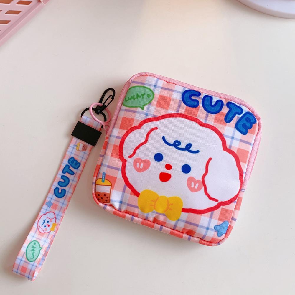 Girls Sanitary Napkin Storage Bag Cute Sweet Portable Large-capacity Key Headphone Handbag