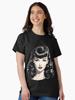 Pulp Bettie Page pinup in black and white with red lips Classic T-Shirt