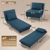 Convertible Armchair, 1-Seat, 3-in-1 Click-Clack, Adjustable Backrest, Pillow, Blue