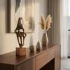Sculpture with Marble Base Modern Metal Abstract Statue Minimalist for Bookshelf