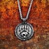 European and American Popular Jewelry Grizzly Bear Necklace Round Bear Paw Accessory Pendant Men Necklace