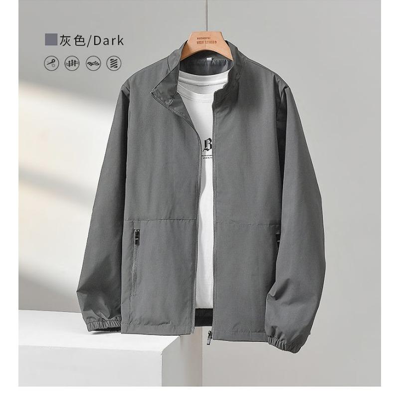 Men's Autumn Jacket Stand Collar Double Layer Thin Jacket 2026 New Trendy Versatile Windproof Windbreaker Jacket