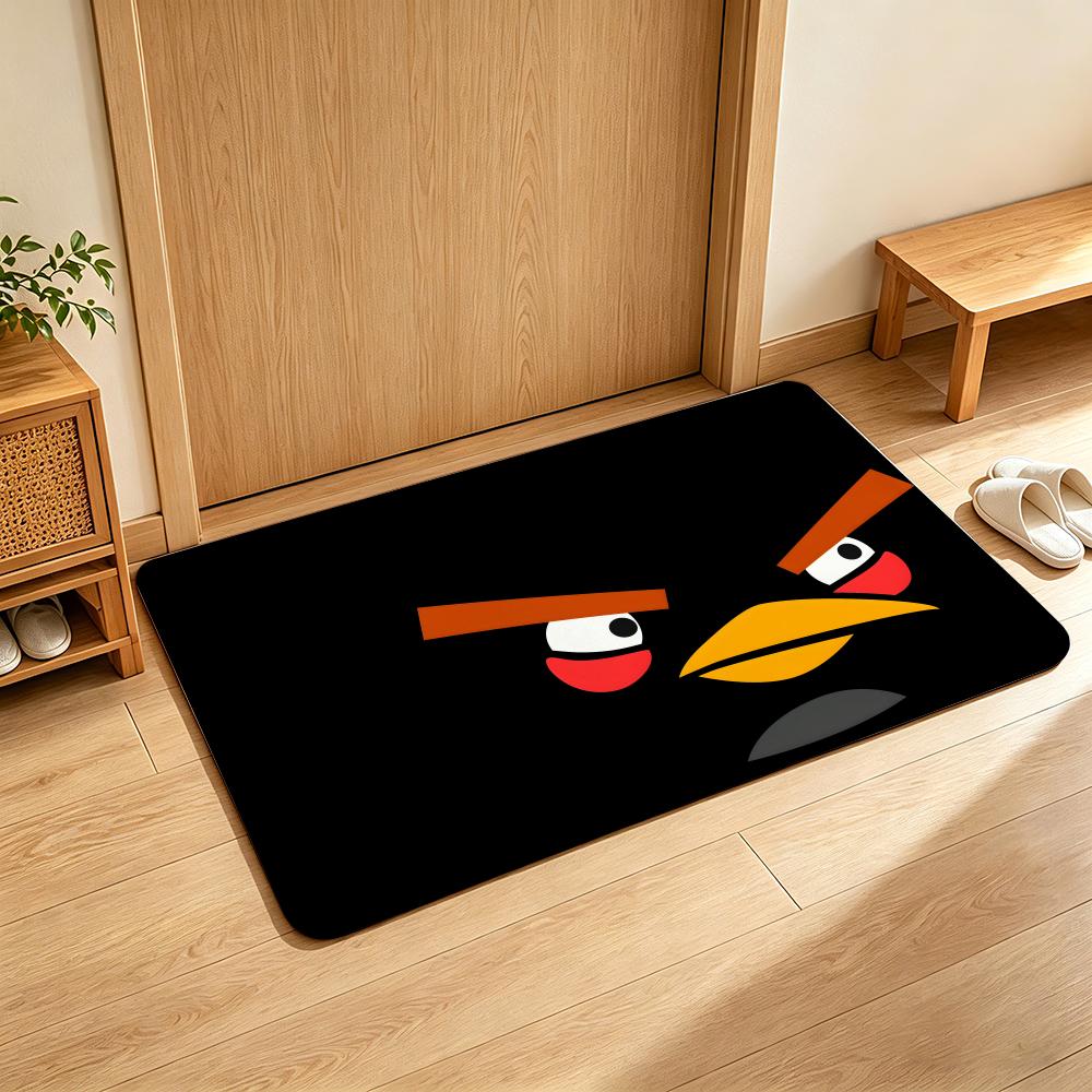 Game A-angry B-Birds Floor Mat Soft Flannel Floor Mat Suitable for Entryways, Living Rooms, Bedrooms, and Bathrooms