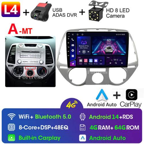 FortressFor Hyundai I20Carplay 2008 2009 2010 2011 2012 2013 2014 Car Radio GPS Navigation Stereo Android 10 No DVD Player 2 Din