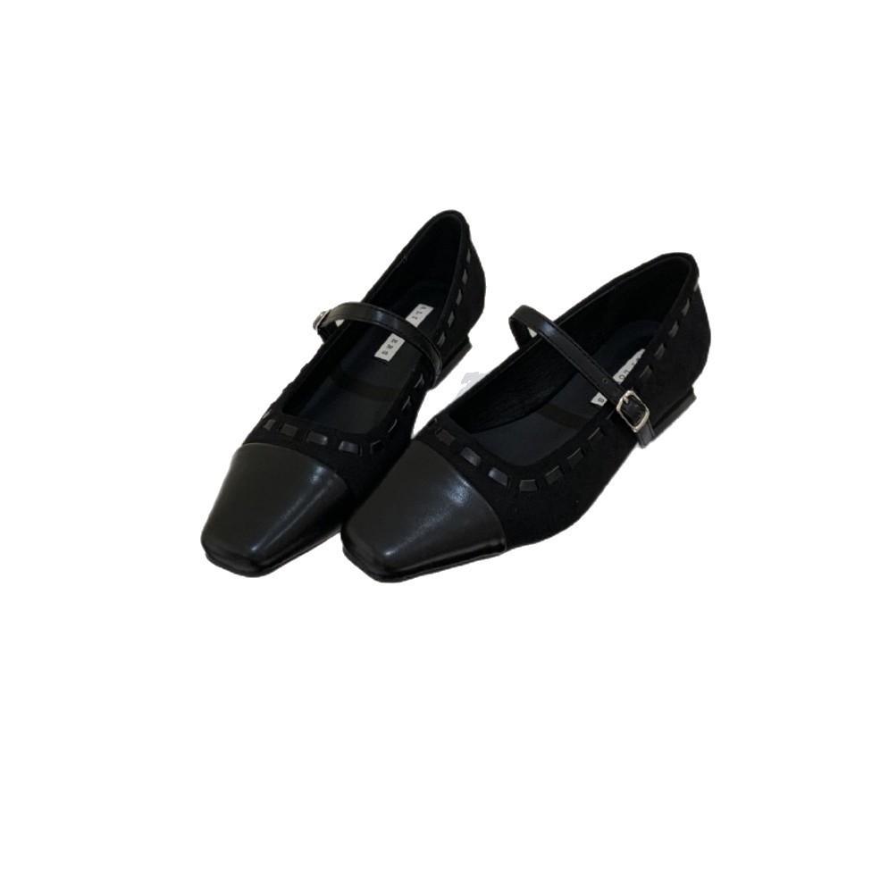 2025 French Retro Thick Heel New Shoes Mao Mao Shoes Outer Wear Spring and Autumn Word with Low Heel Mary Jane Single Shoes Women