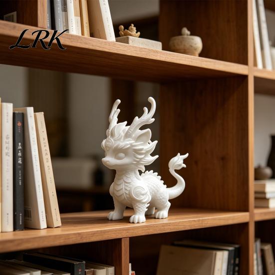 Auspicious Qilin Ornament 3D Printed Statue, Traditional Chinese Mythical Beast Figurine, High Precision Dragon Scale Carving Wealth And Blessings