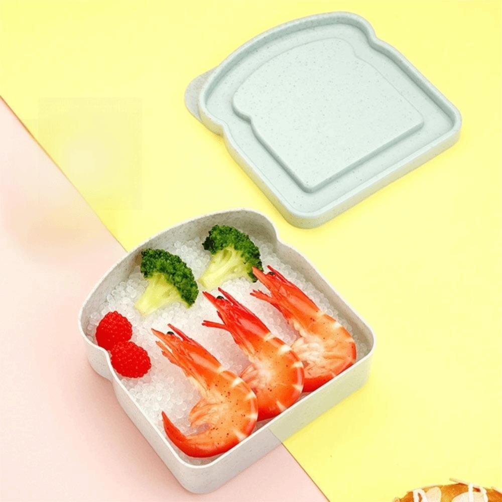 With Lid Toast Shape Lunch Box Portable Food Container New Snack Storage Box Kitchen Storage
