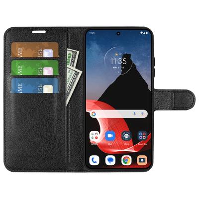 Składane etui z podstawką dla Motorola ThinkPhone 5G Skóra PU Tekstura liczi Portfel Folio Klapka Pokrowiec na telefon