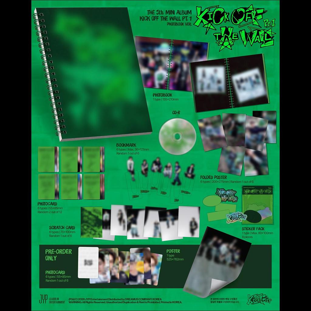 [Pre-order] KickFlip [KICK OFF THE WALL Pt.1] 5th Mini Album (PHOTOBOOK Ver.) + Free Gift