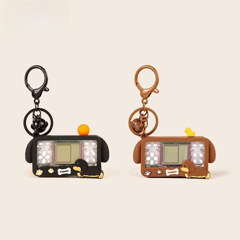 Cartoon Jinnew Dachshund Keychain With Game Machine Design For Casual Use