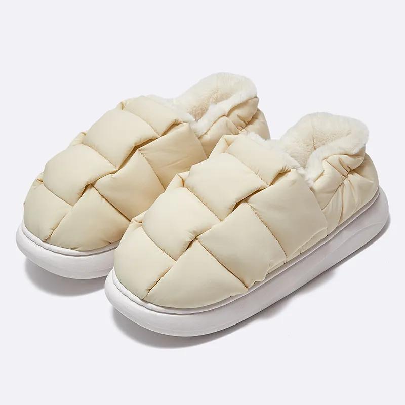 Fashion Crestar Plush Fur Slippers For Women Men Winter Fluffy Thick Bottom Cotton Slippers Indoor Cozy Warm Non-slip Furry Home Shoes