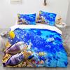 Underwater World Duvet Cover King Queen Blue Ocean Shark Bedding Set For Kids Sea Animal Coral Fish 2/3pcs Polyester Quilt Cover