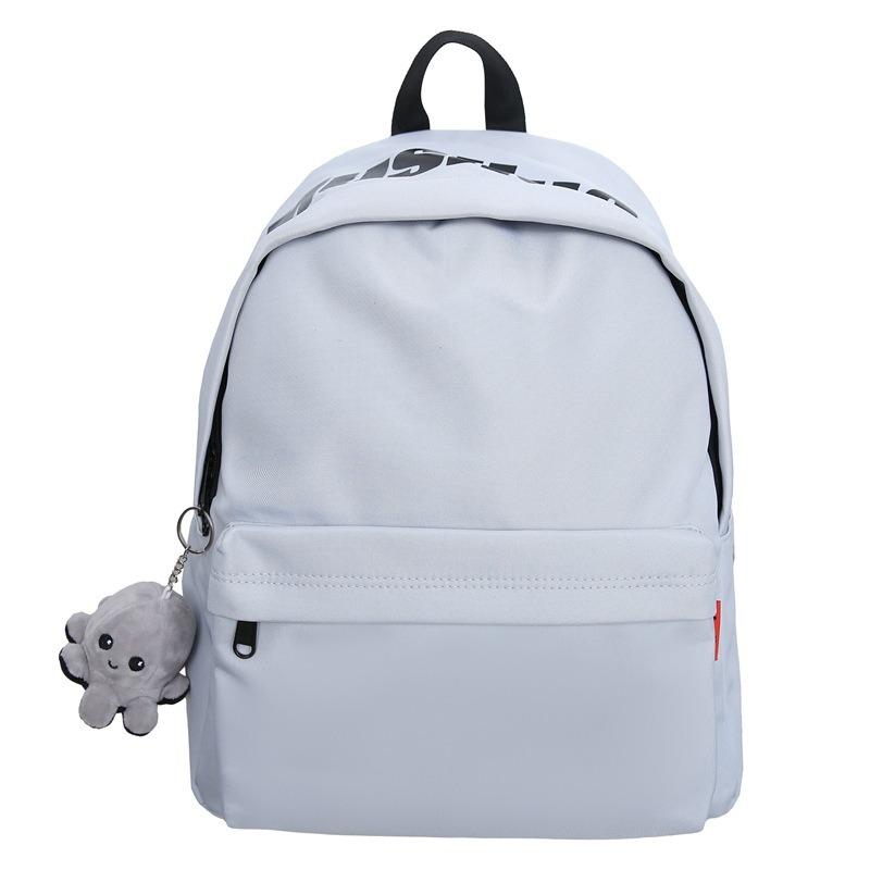 New Solid Color Popular Backpack Fashionable Simple Large Capacity High School Students Backpack School Bag